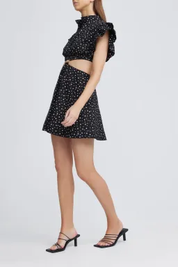 Significant Other Martine Mini Dress Black/Cream Polka Size 10 for rent on The Volte - image 2