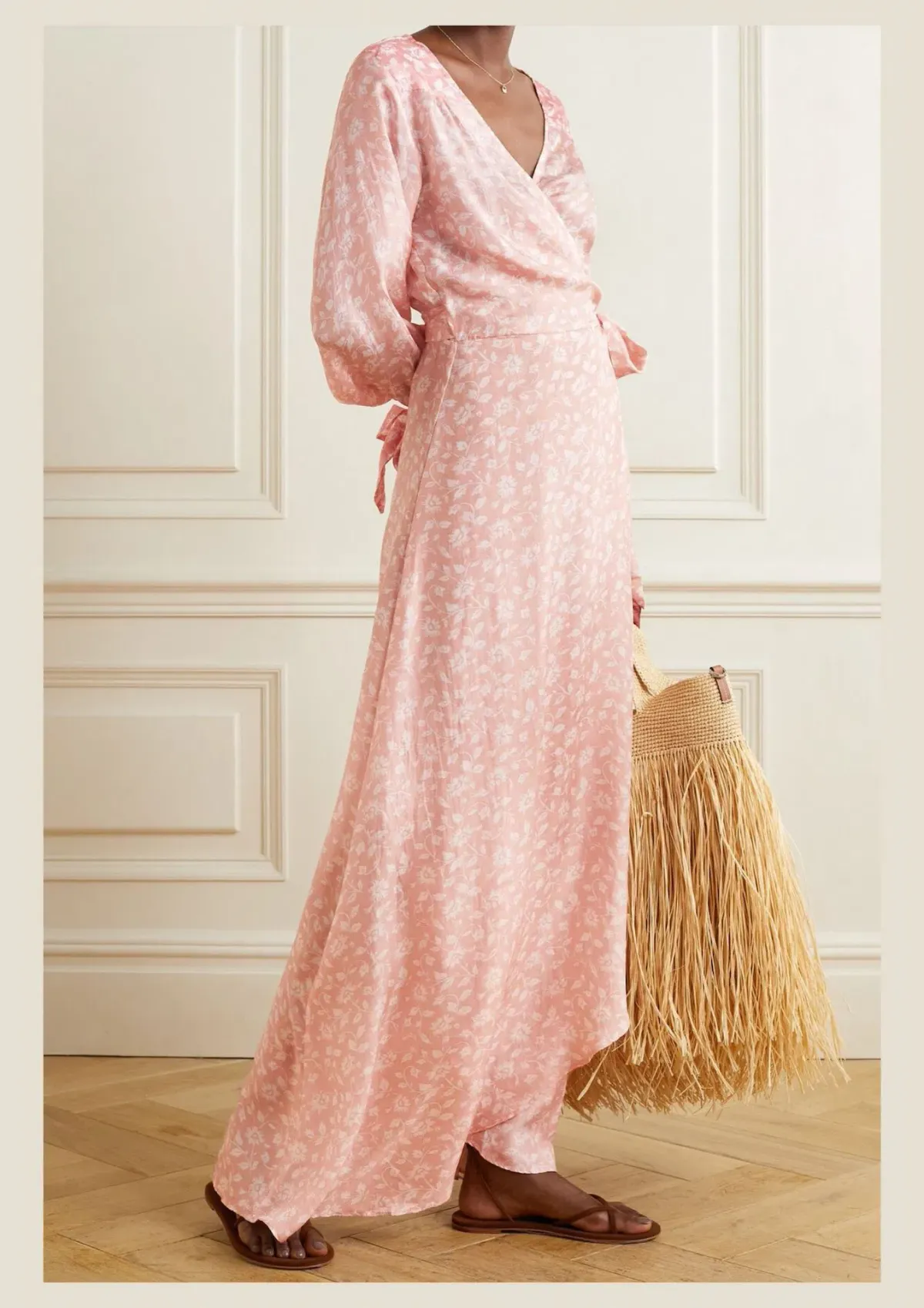 Hannah Artwear Luna Silk Wrap Maxi Dress Floral One Size - Image 1