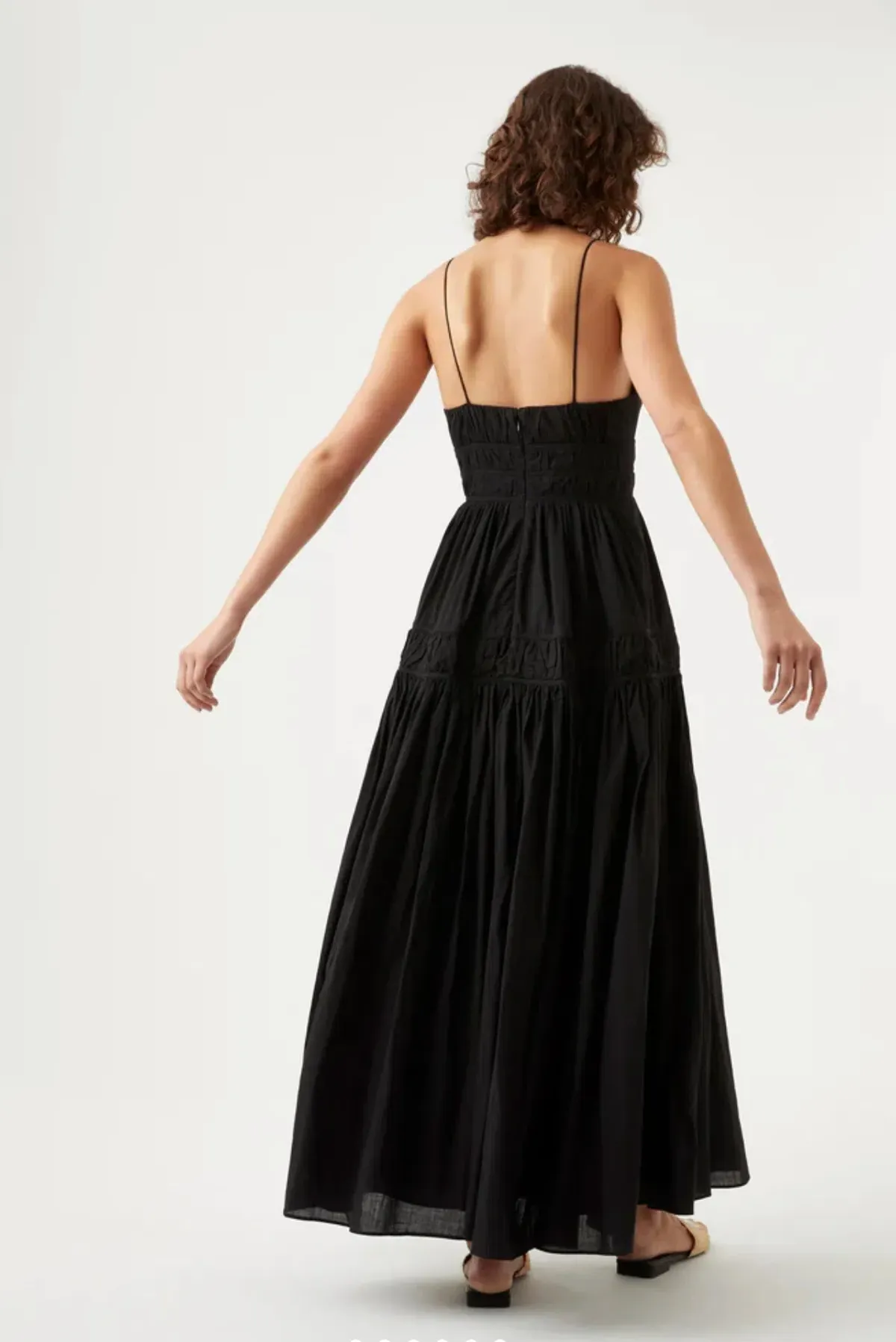 Grace Tiered Maxi Dress Black Size 8 - Image 3