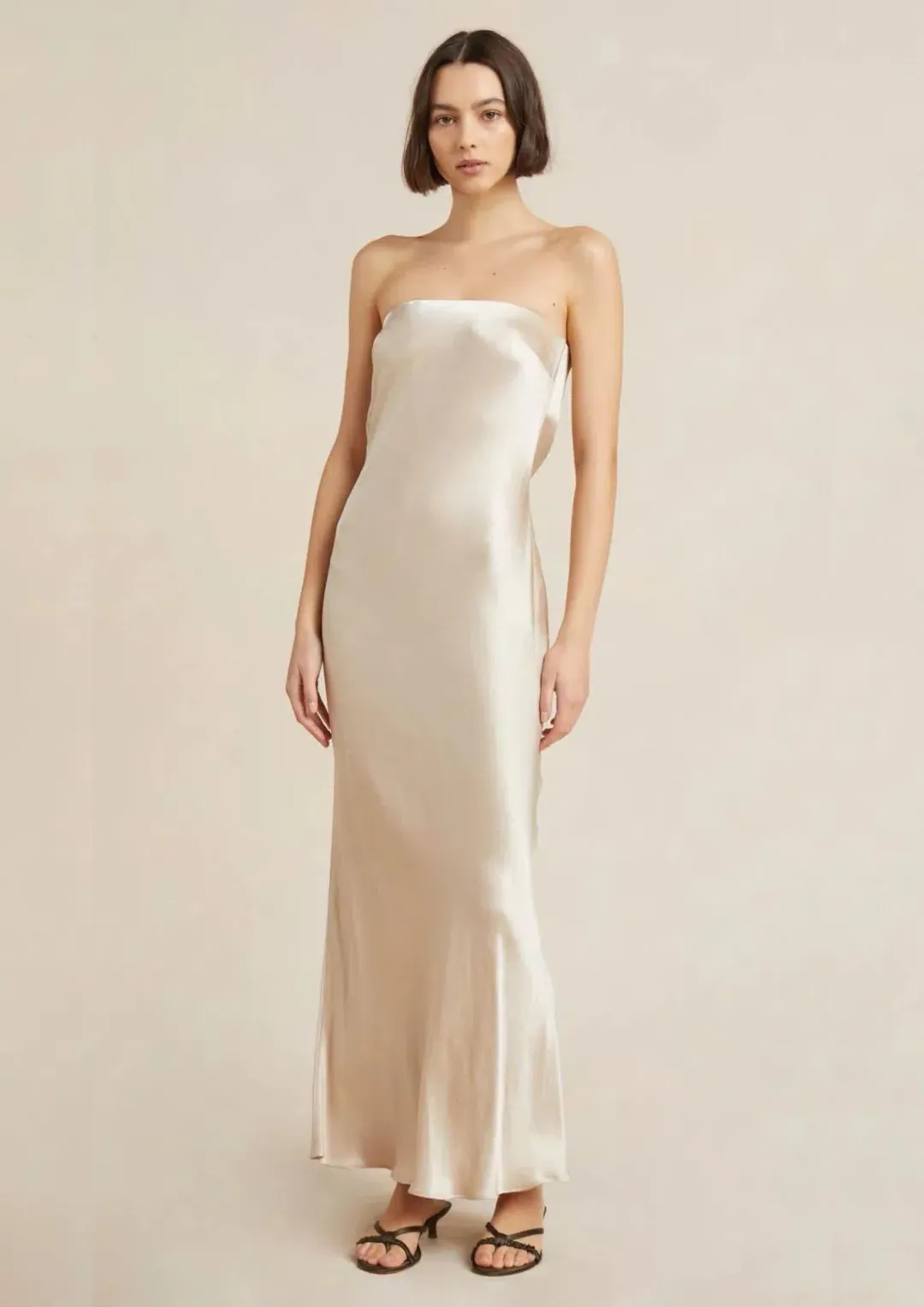 Bec & Bridge Moon Dance Strapless Dress Sand Size 6 for rent on The Volte - main image