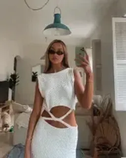 Bec and Bridge Effie Knit Cut Out Dress in white size 6 for rent on The Volte - image 3