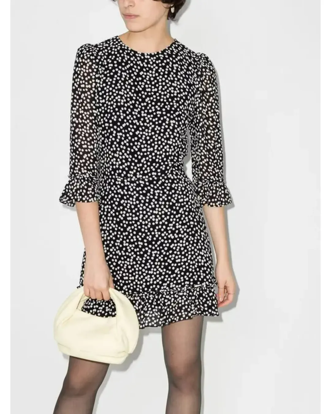Reformation Doutzen Polka Dot Mini Dress Size AU 8 for rent on The Volte - main image
