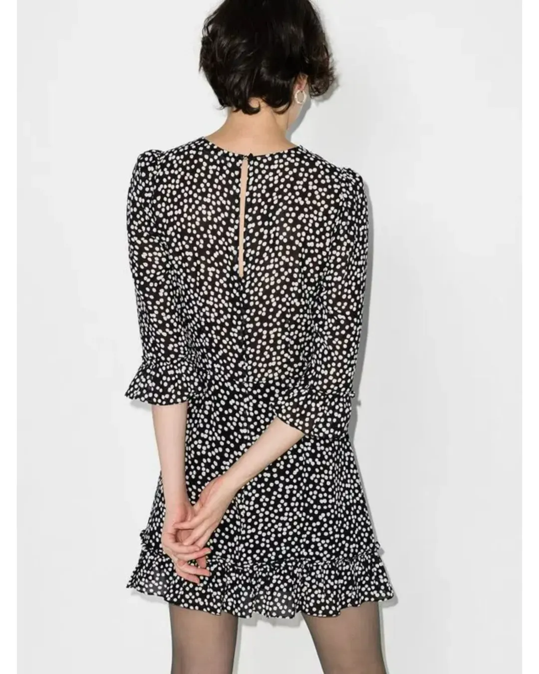 Reformation Doutzen Polka Dot Mini Dress Size AU 8 for rent on The Volte - main image