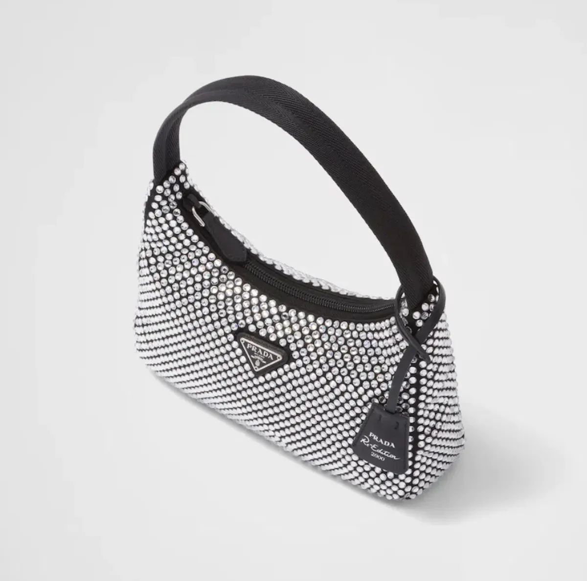 Prada Satin Bag with Crystals - Image 5