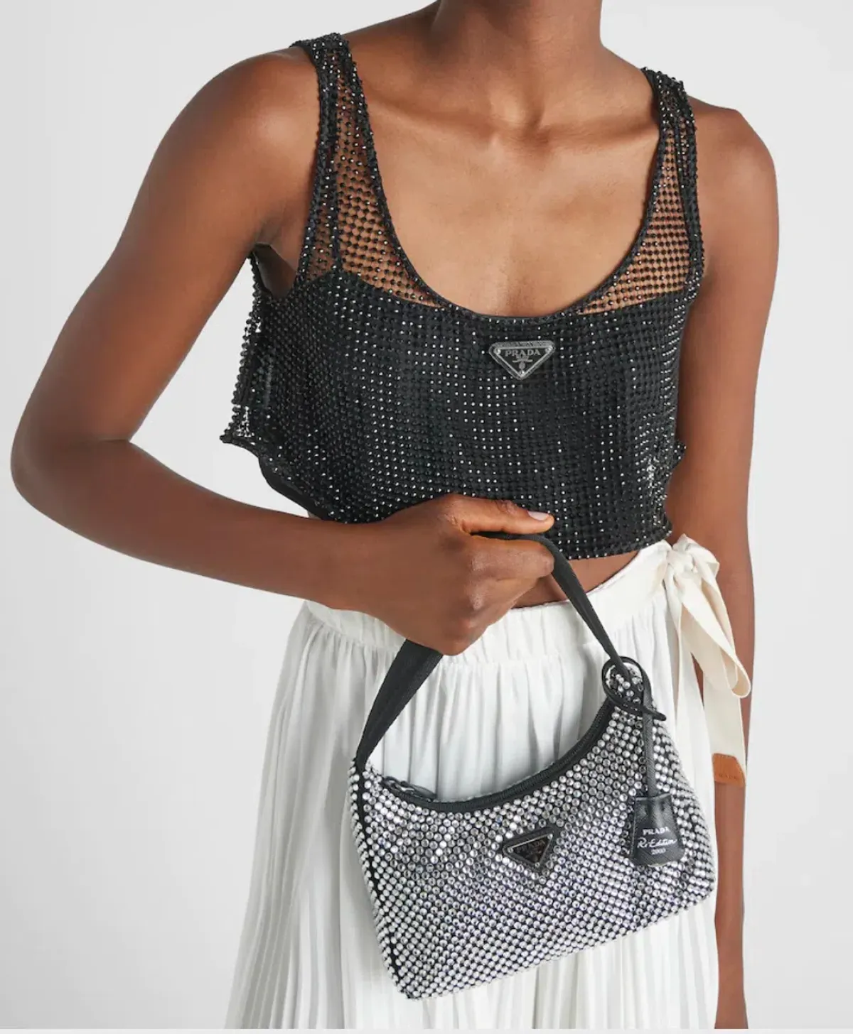 Prada Satin Bag with Crystals - Image 4