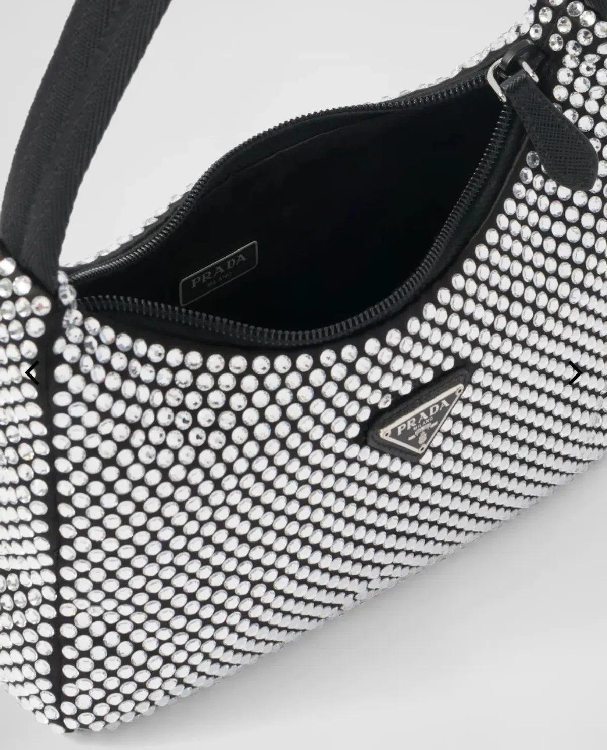 Prada Satin Bag with Crystals - Image 3
