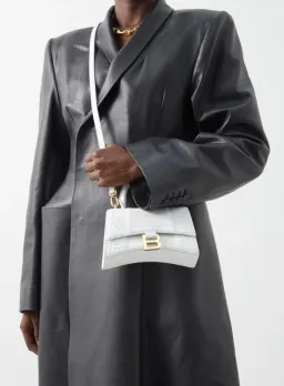Balenciaga Hourglass XS Crocodile Effect Leather Bag White for rent on The Volte - image 5
