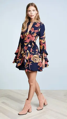 C/MEO Collective Gossamer Long Sleeve Mini Dress Floral Size S / Au 8 for rent on The Volte - image 1