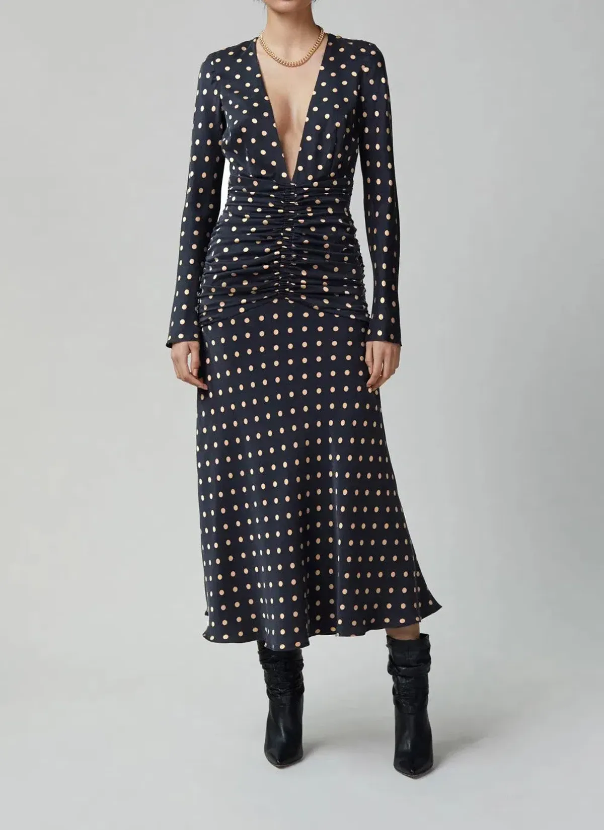 Bec & Bridge Paradis Long Sleeve Midi Dress Blue/Print Size 6 / XS - Image 1