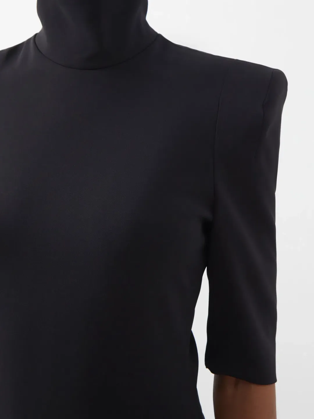 MONOT Turtleneck High Side Slit Dress Black for rent on The Volte - main image