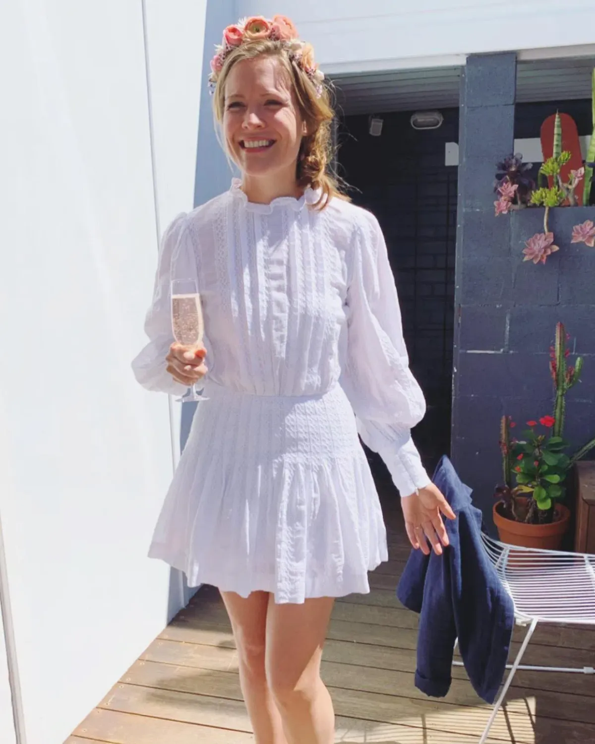 Bec & Bridge Elodie Mini Dress in Ivory Size 12 - Image 3