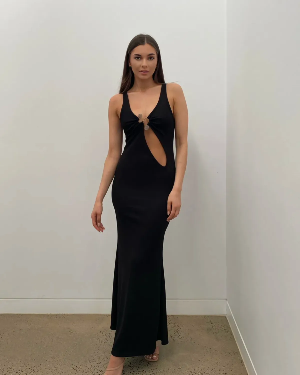 Christopher Esber Quartz Dress Black Size 6 for rent on The Volte - main image