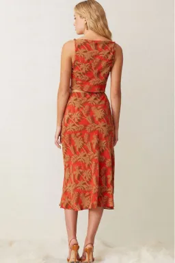 Bec & Bridge Shady Palm Set (top and skirt) Orange Size AU 8 for rent on The Volte - image 2