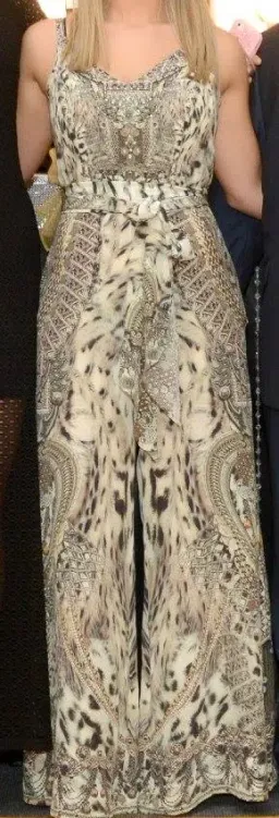 Camila Enspiritu Wide Leg Jumpsuit - Print Gold Size 1 / AU 8 for rent on The Volte - image 3