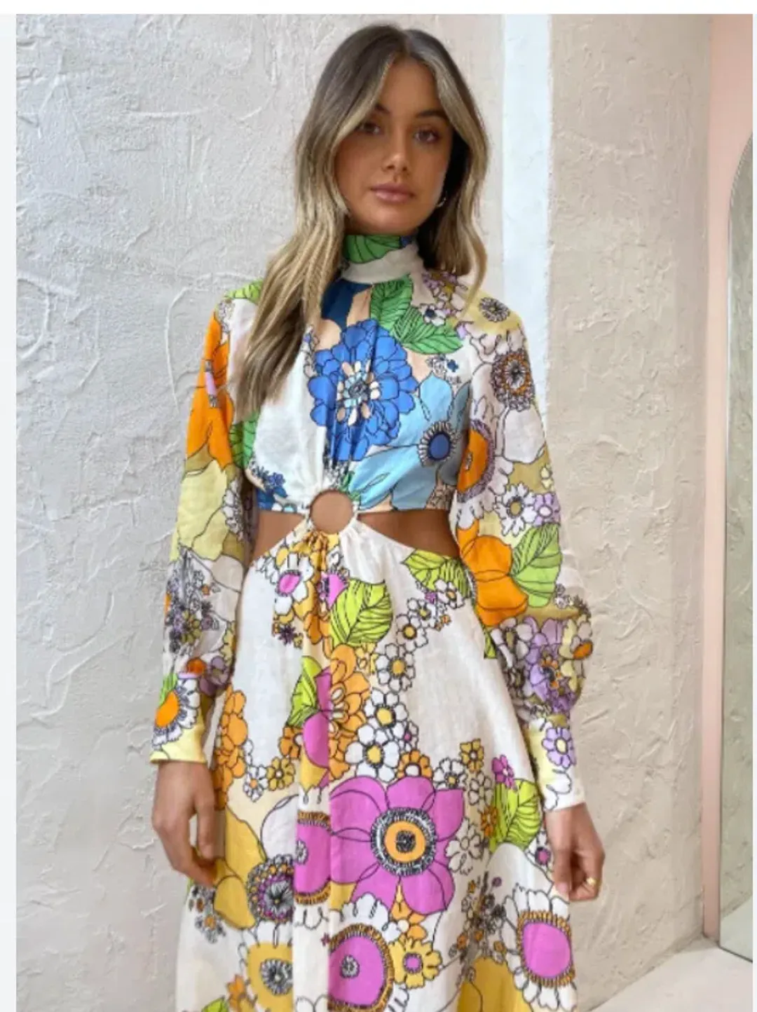 Alemais Farrah Cut Out Dress Floral Size 8 for rent on The Volte - main image