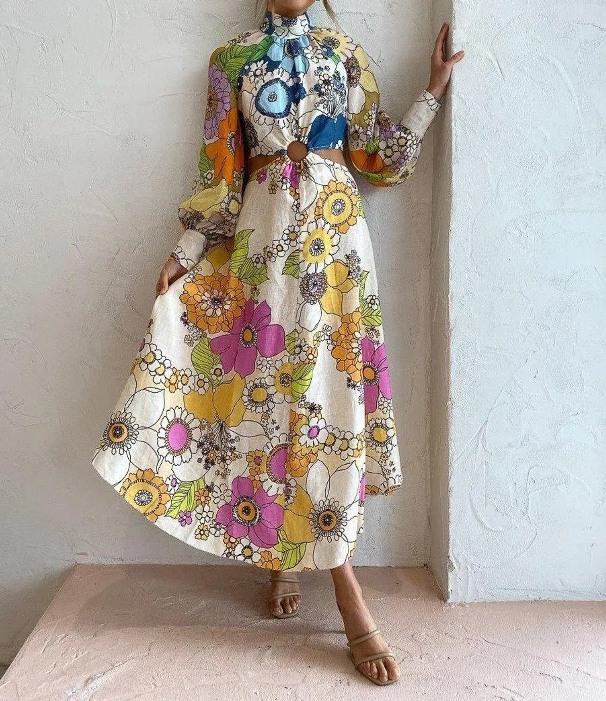 Alemais Farrah Cut Out Dress Floral Size 8 - Image 1