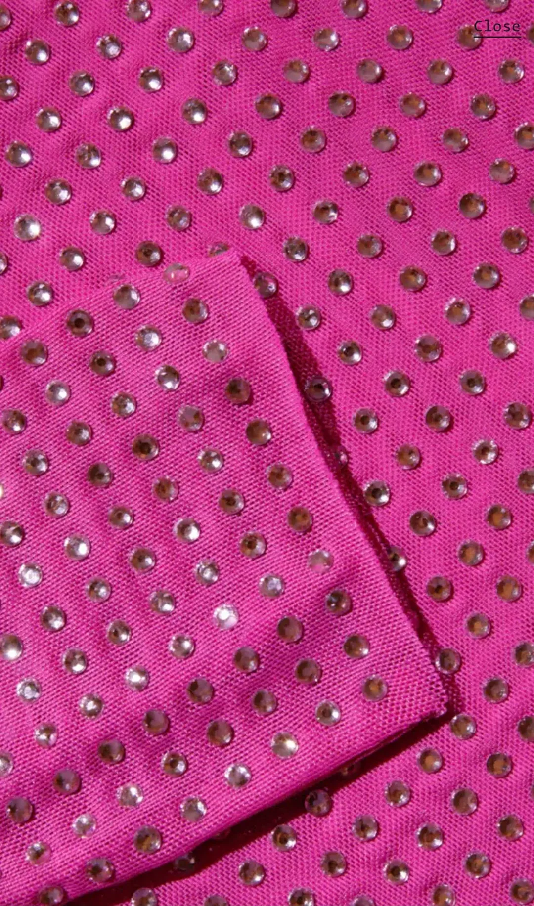 Self Portrait Pink Rhinestone Mesh Midi Dress Size 8 for rent on The Volte - main image