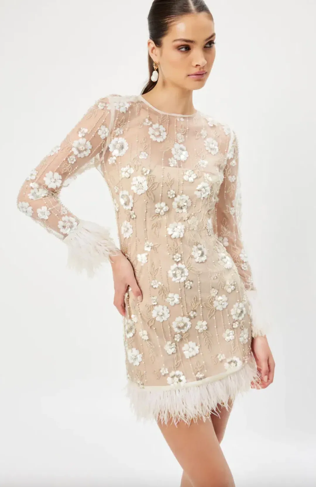 Eliatt Grandis Dress Feather and Applique Size S/AU 8 for rent on The Volte - main image