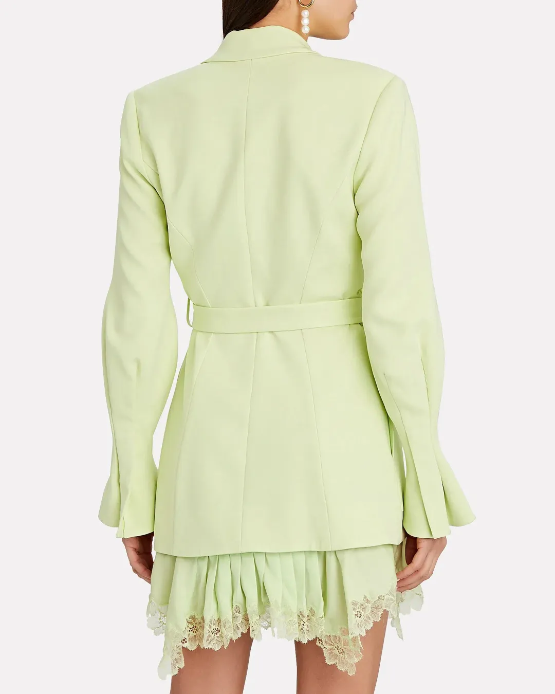 Jonathan Simkhai Victoria Lace Trimmed Blazer Dress Green Size 12 for rent on The Volte - main image