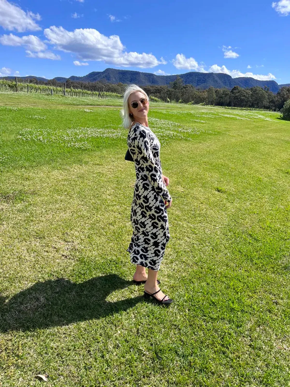 Silk Laundry Full Sleeve Bias Cut Fox Print Dress Size 8 - Image 3