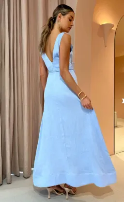 By Nicola Starboard Cross Waist Maxi Dress Blue Size 10 for rent on The Volte - image 4