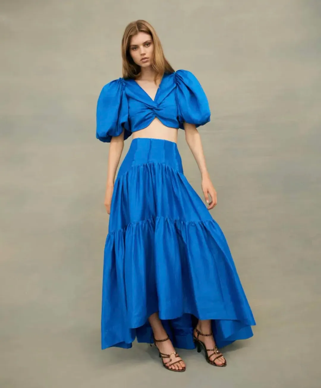 Aje Reverb Gathered Skirt and Top Set Blue Size 8 for rent on The Volte - main image