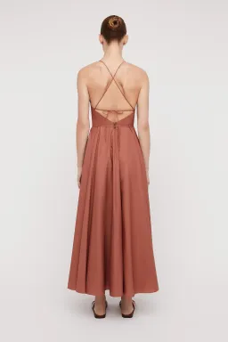 Scanlan Theodore Parachute Cotton Strappy Dress Brown Size AU 8 for rent on The Volte - image 2