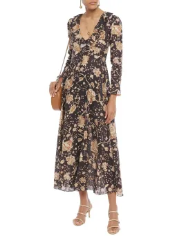 Zimmermann Veneto Ruffle-Trimmed Linen Maxi Dress Floral-Print Size 0/Au 8 for rent on The Volte - image 1