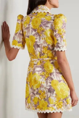 Zimmermann Ric Rac Linen Mini Dress Floral Size Au 10 (1) for rent on The Volte - image 2