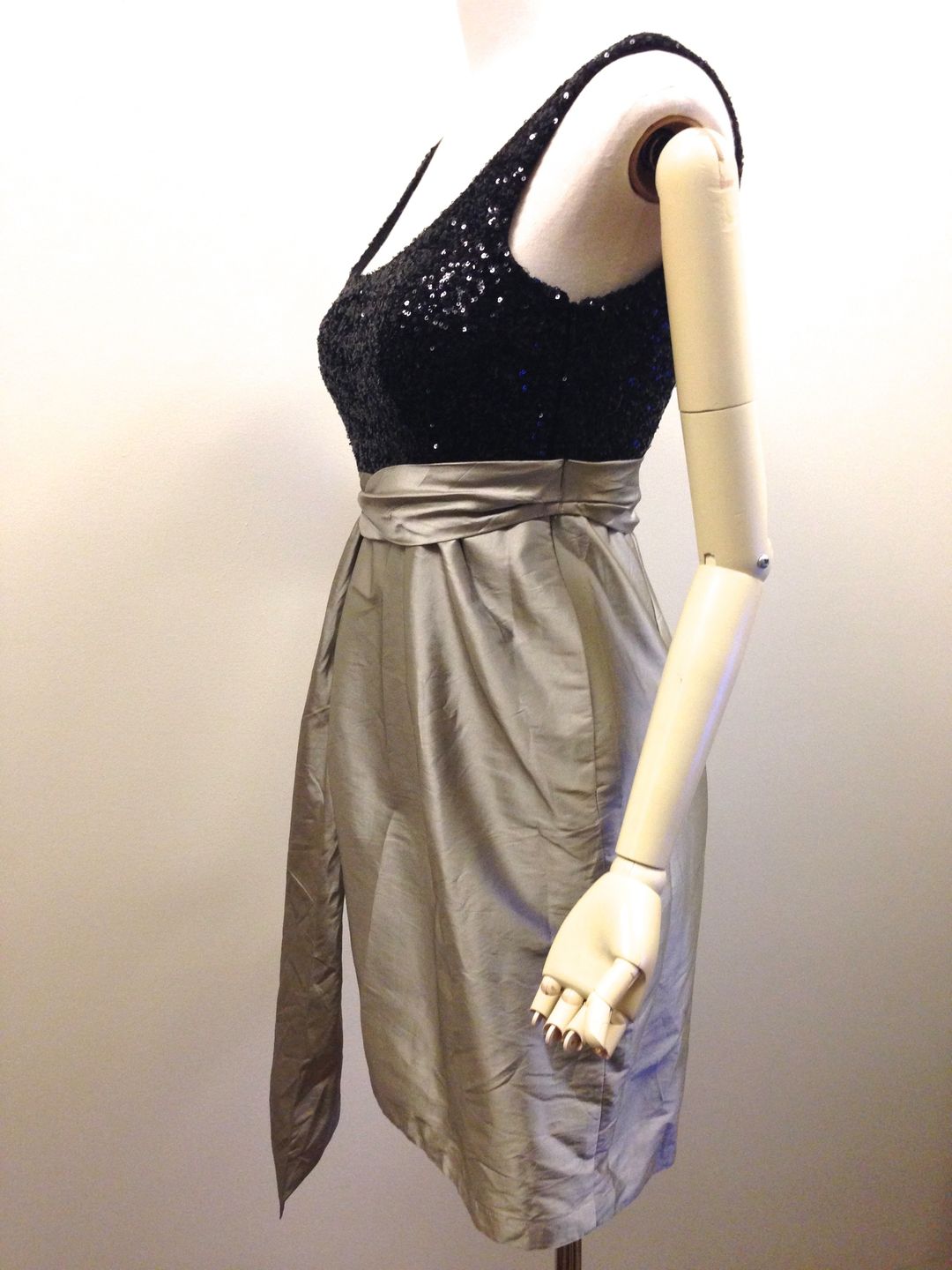 Matthew Eager Sequined Dress Taffeta silver skirt Size 10 For Race wear, formal, cocktails for rent on The Volte - main image
