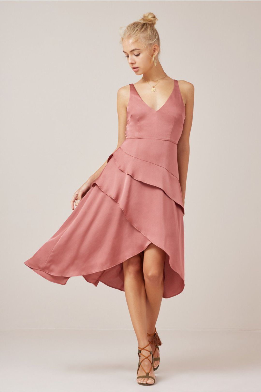 Finders Keepers Seasons Dress Soft Mauve for rent on The Volte - main image