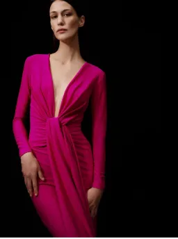 Solace London Lorena Midi Dress Barbie Pink Size 8 / S for rent on The Volte - image 3