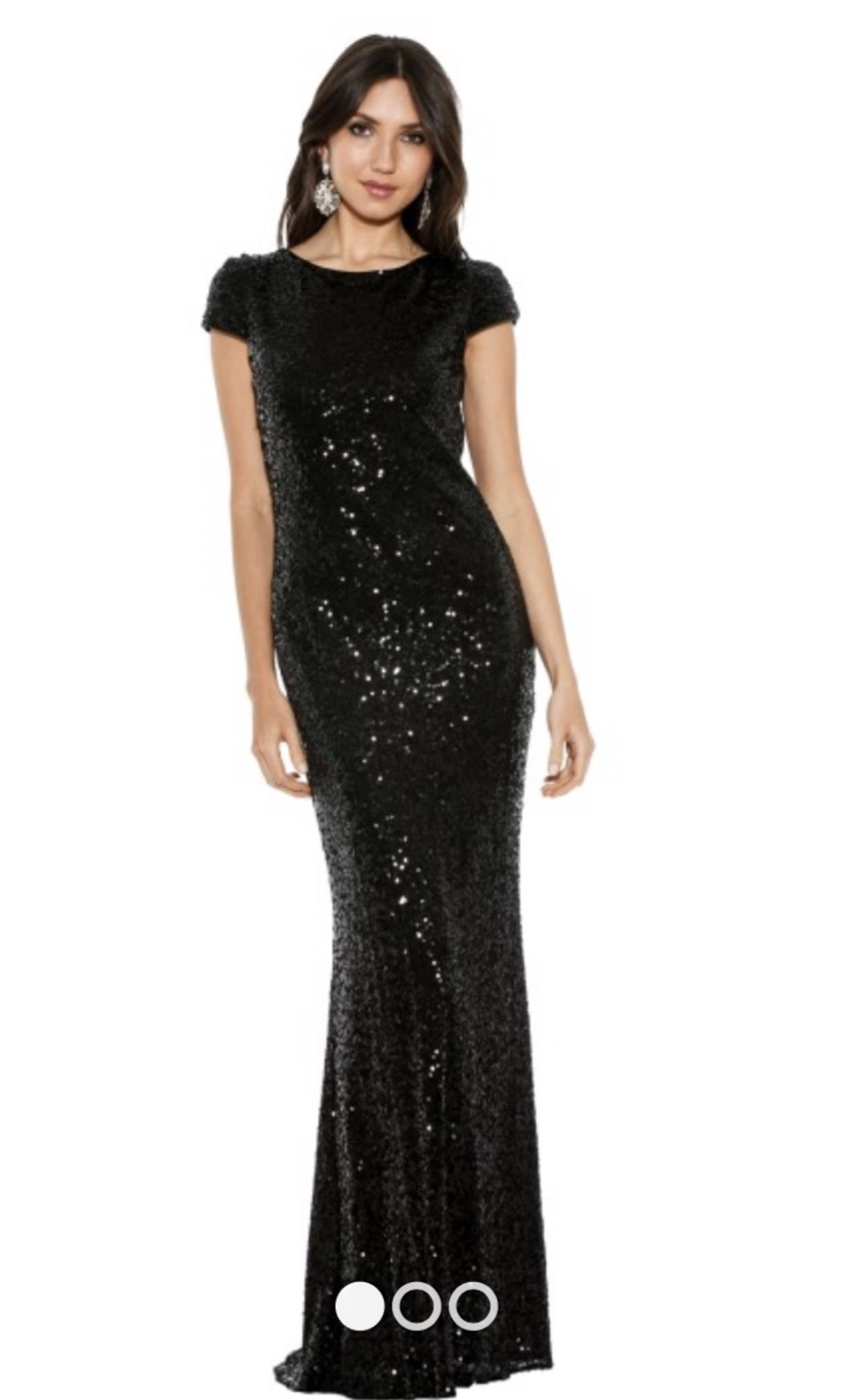 Langhem Black Sequin Gown size 6 - Image 1
