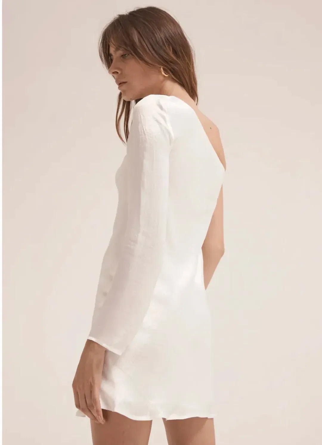 Third Form Running Water One Shoulder Mini Dress White Size 6 for rent on The Volte - main image