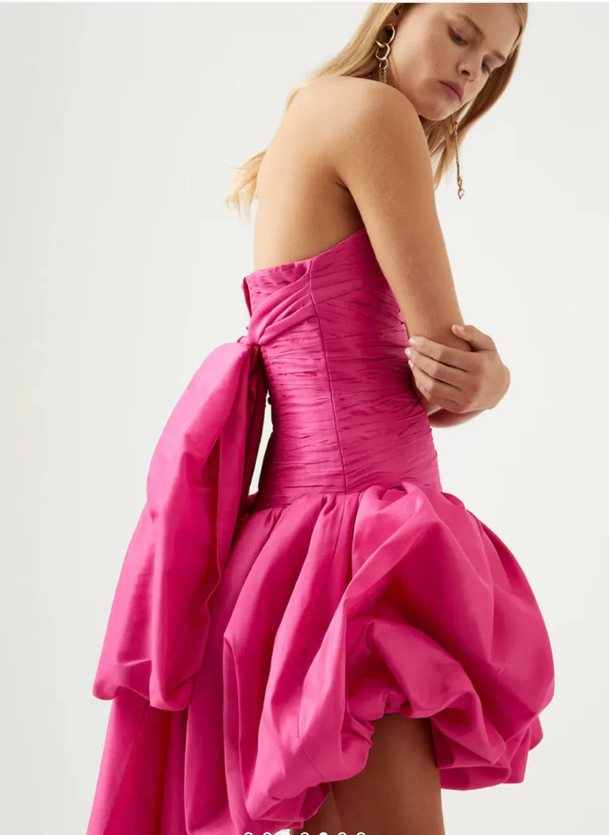 Aje Piacere Bubble Hem Mini Dress Fuchsia Size 6 / XS - Image 4