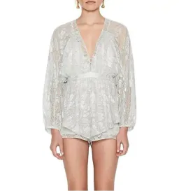 Alice McCall Long Sleeve Playsuit Silver Size 8 for rent on The Volte - image 1