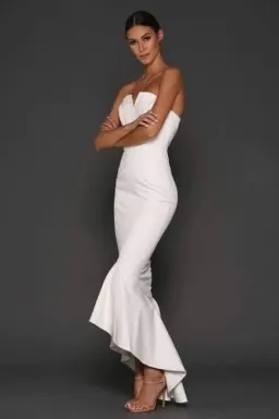 Elle Zeitoune Mia Fishtail Gown White Size 10 for rent on The Volte - image 1