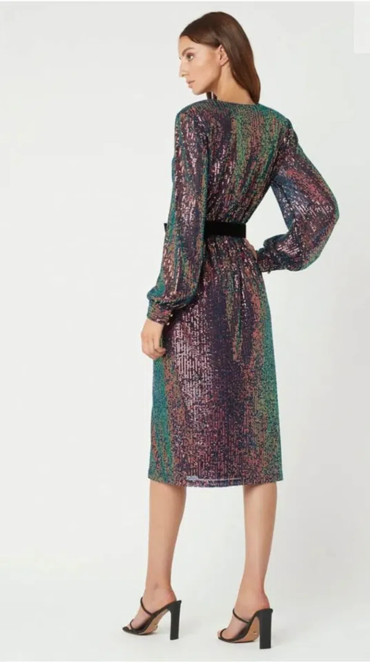 Rebecca Vallance Roxbury Midi Dress Sequin Size 6 - Image 3
