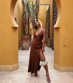Rat & Boa Cocoa Maxi Dress Brown Size 8 for rent on The Volte - image 4