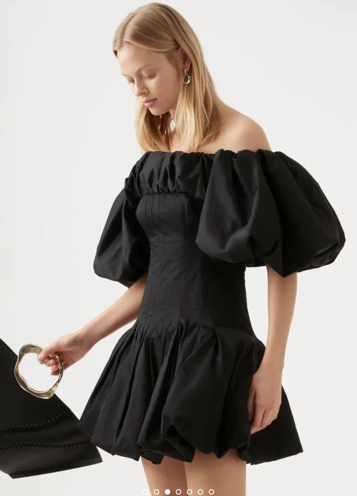 Aje Arles Off the Shoulder Mini Dress Black Size 6 - Image 2