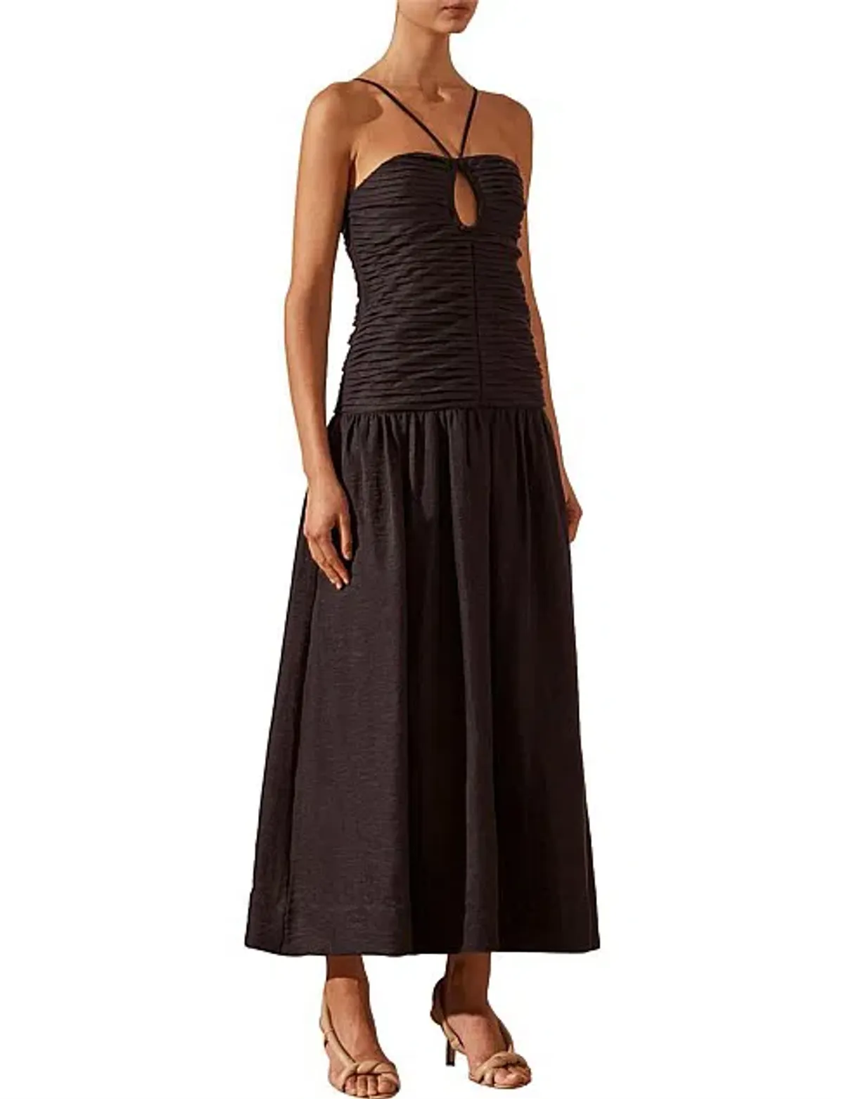 Shona Joy Thea Sleevless Keyhole Midi Dress Black Size 8 - Image 2