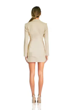 MISHA Gold Suit Double Breasted Jacket Size 6 and Skirt Gold Size 8 for rent on The Volte - image 2