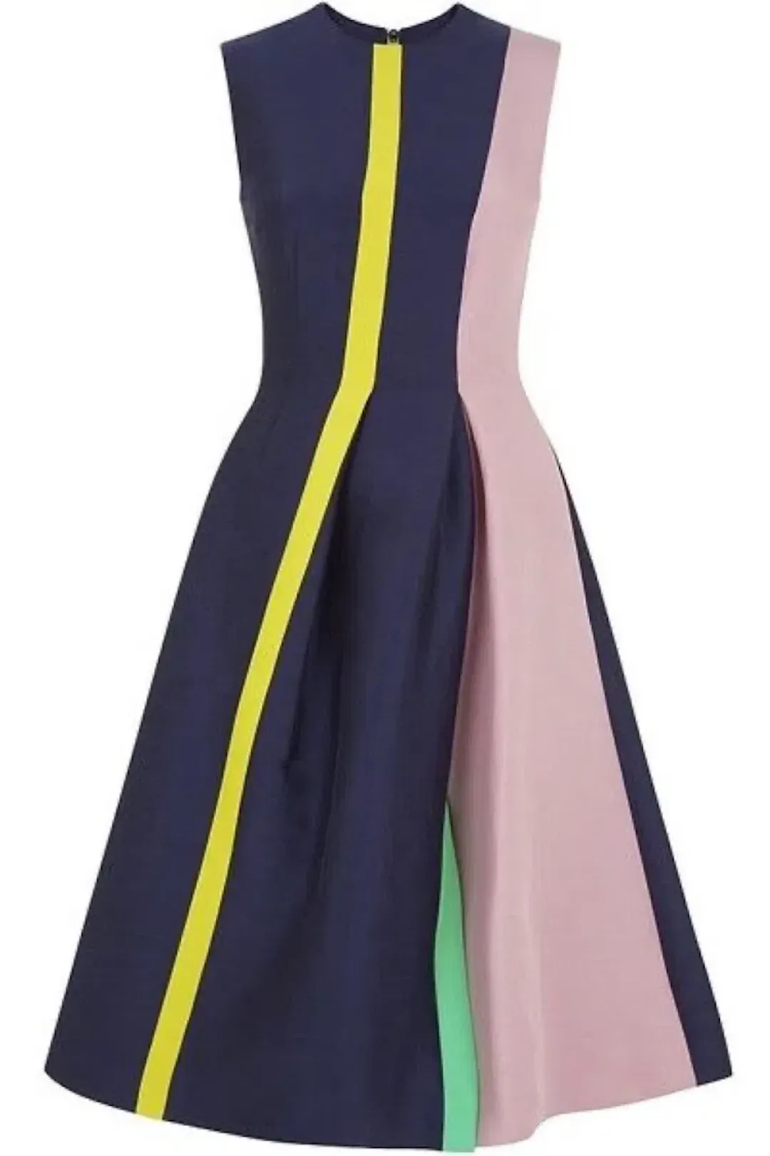 Roksanda Navy And Stripe Midi Dress Navy Blue Size AU 8 for rent on The Volte - main image