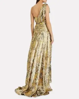 Dundas Gold Lame Gown Gold AU Size 6 for rent on The Volte - image 2