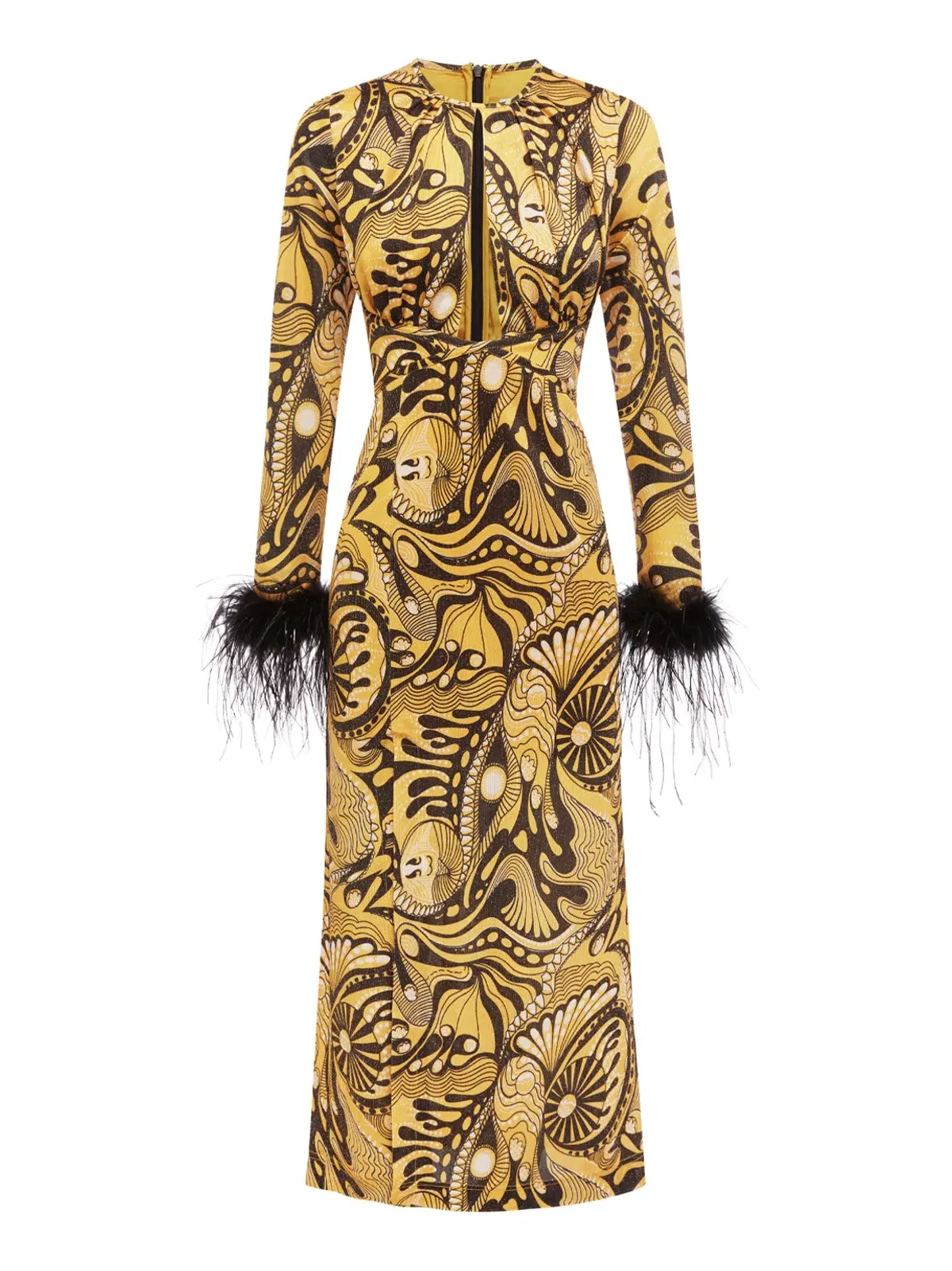 Alice McCall Gold Dust Feather Midi Dress Gold Size 10 /AU 14 - Image 5