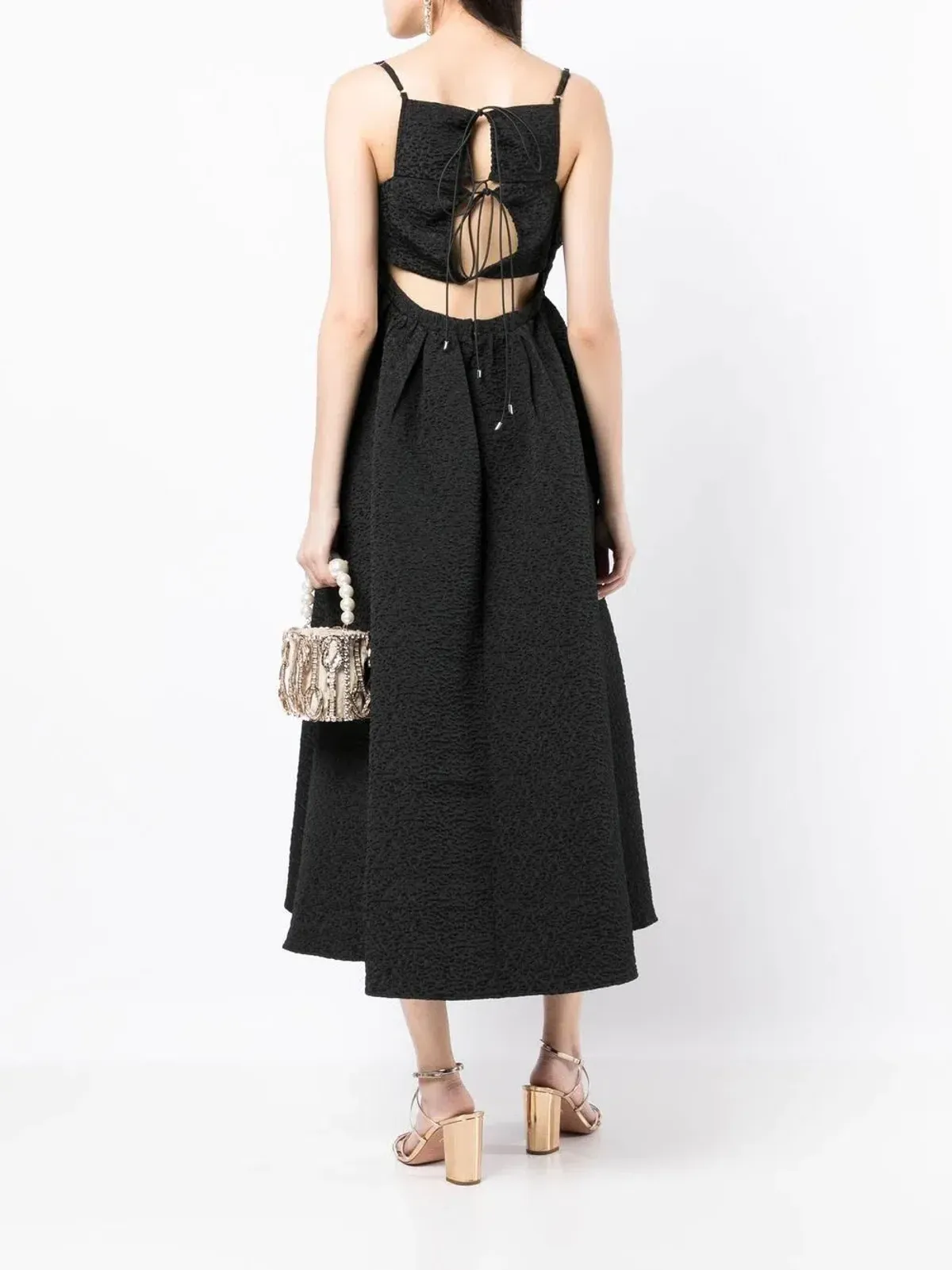 Rachel Gilbert Theo Midi Dress in Black Size 2/AU10 - Image 3
