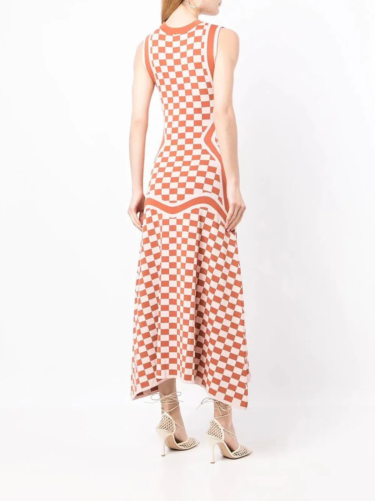 Rachel Gilbert Andres Maxi Dress Check Pink Size M/AU 12 - Image 2
