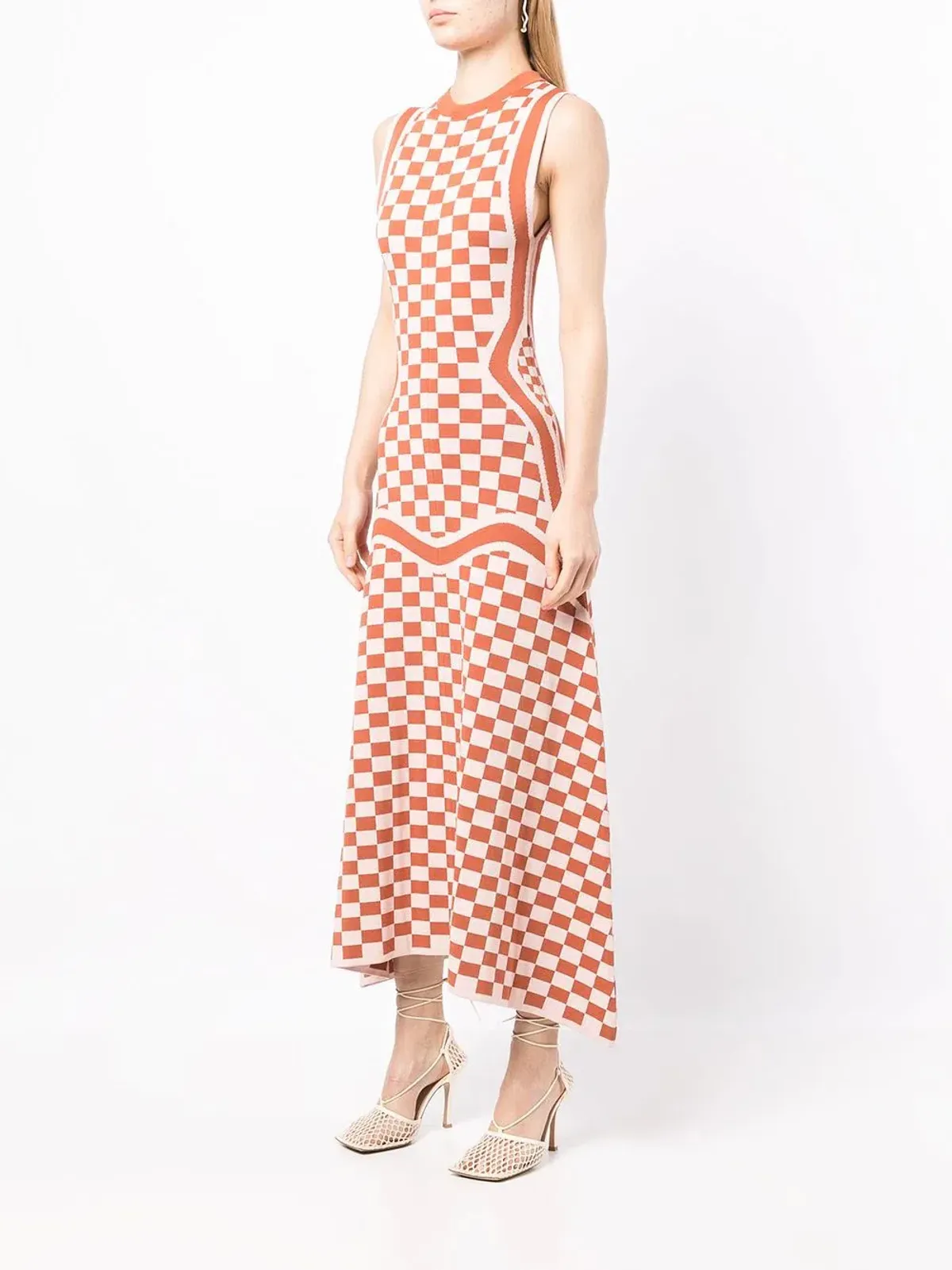 Rachel Gilbert Andres Maxi Dress Check Pink Size M/AU 12 - Image 1