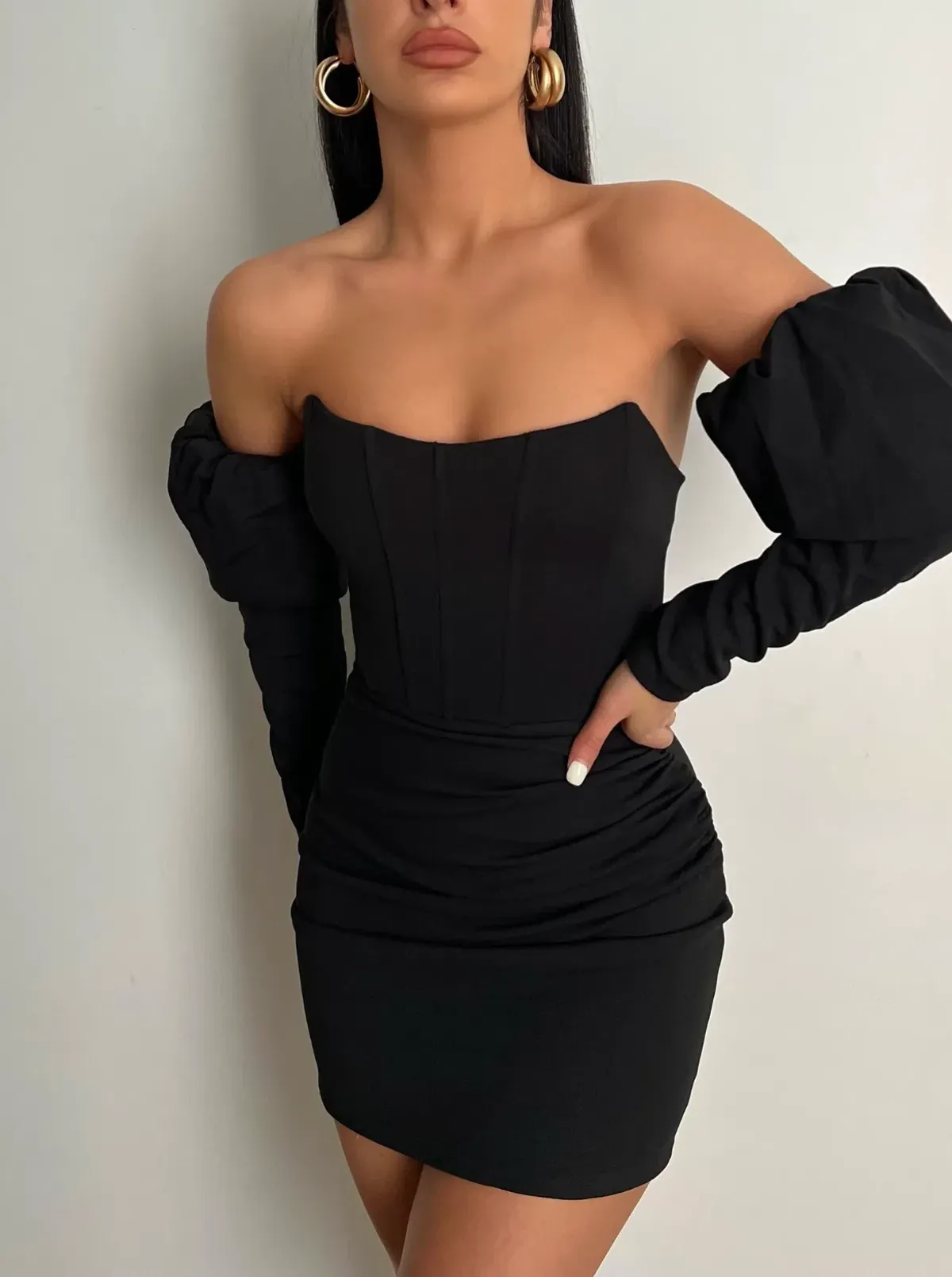 Mélani the Label Valentina Mini Dress Black Size AU 8 - Image 1