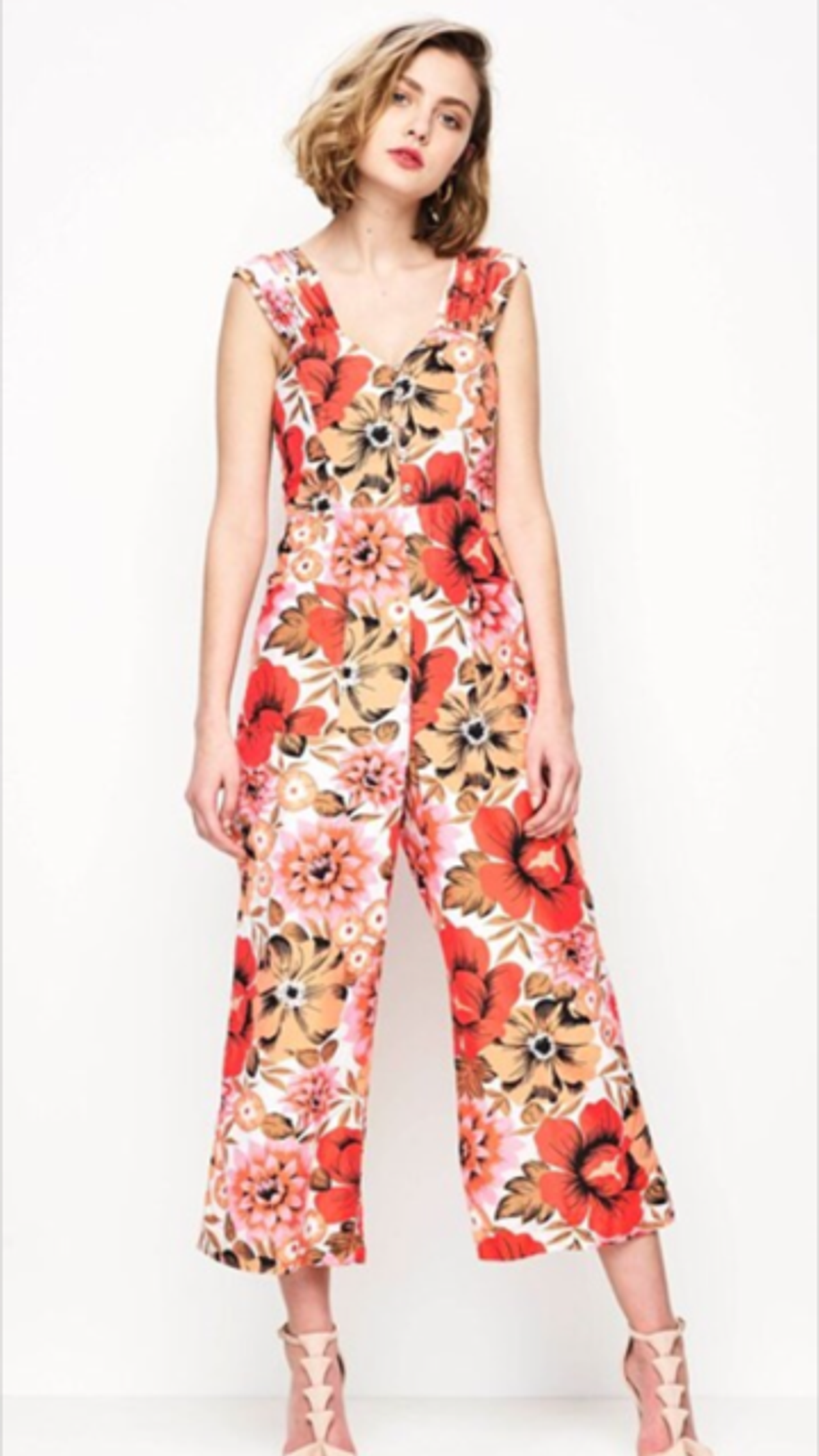 Alice McCall Stop and Stare Orange Floral Jumpsuit Size 4 - Image 2